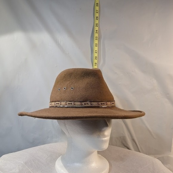 Stetson Brown Felt Wide Brim Hat  Decorative Band for Men Women Outdoor Style - Picture 4 of 13